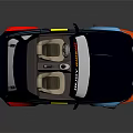 BILOY RACING Blue Red Number 5 Racing Car With Spoiler And Wheels