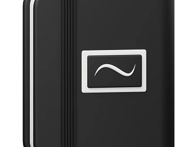 Portable Black Daily Use Electronic Accessory With Silver Wave Logo Design 3d model
