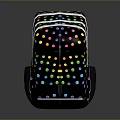 Colorful Polka Dot Pattern Black Backpack With Stylish Design And Practical Pockets