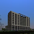 Modern High Rise Building with Shower Sauna Facilities and Glass Curtain Wall Design