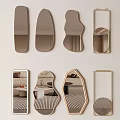 Assorted Modern Wall Mirrors With Unique Shapes For Home Decor