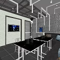 Modern KTV Lounge Interior With Comfortable Sofa Tables TV Screens And Decorative Walls