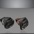 Two Premium Baseball Gloves With Dark Gray White Accents And Black Orange Stitching
