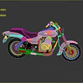 Gray Motorcycle with Orange Accents Black Seat Silver Exhaust on Gray Background with Reflection
