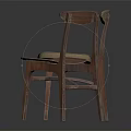 Stylish Accent Chairs With Wooden Frame Woven Seat And Curved Backrest Design