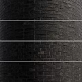 Black Brick Cylindrical Component With Layered Surface Texture And Sturdy Architectural Structure