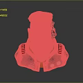 Game Movie Character With Cybernetic Eye And Futuristic Armor Red Black Details Portrait