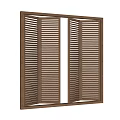 Wooden Louvered Window Shutters With Adjustable Slats And Frame For Interior Decoration