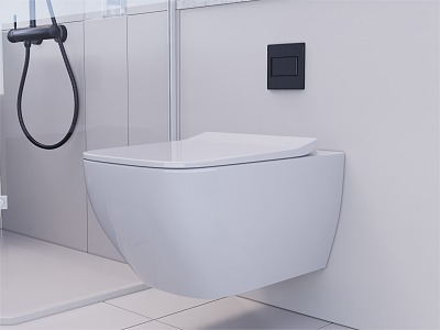 Simple Wall Hanging Toilet 3d model