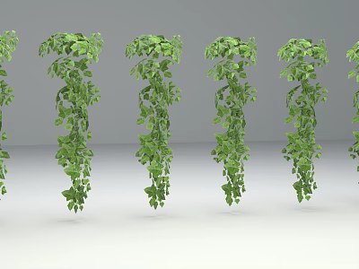 Lush Green Trailing Vines With Leaves For Interior Home Decor Design 3d model