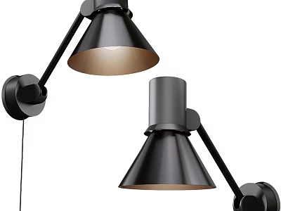 Modern Black Wall Lamps With Adjustable Arm And Metal Design For Interior Lighting 3d model