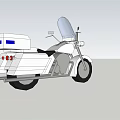 Sleek White Motorcycle With Transparent Windshield Blue Headlights Black Seat And Storage Boxes