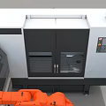 Industrial Equipment Workstation With CNC Machine Robotic Arm And Control Panel