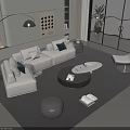 Modern White Sofa And Round Coffee Table Set With Accent Chair Floor Lamp Area Rug