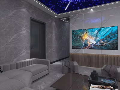 Modern Video Room Villa 3d model