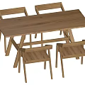 Dining Table and Chair Combination Log Style Dining Table and Chair Combination 3d model