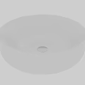 Modern White Round Countertop Washbasin With Smooth Surface And Simple Design