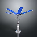 Solar Energy Equipment With Radial Blue Solar Panels And Stable Support Structure