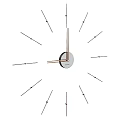 Minimalist Golden Wall Clock With Slender Hands And Linear Hour Markers 3d model