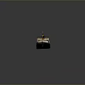 Detailed Model Ship Featuring Black White Hull Wooden Deck Yellow Chimney And White Flagpoles