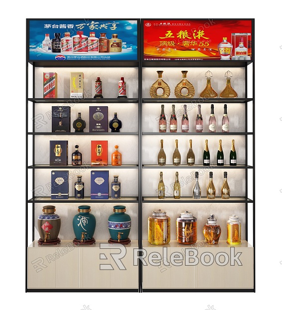 Wine Wine High-end Wine Wine Rack Wine Cabinet Foreign Wine Maotai Wine Bottle Wine Glass Wine Bottle model