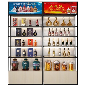 Wine High-end Wine Rack Wine Cabinet Foreign Wine Maotai Wine Bottle Wine Glass Wine Bottle 3d model