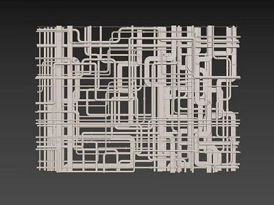 Industrial Equipment With Complex Pipe Network And Structural Layout Design 3d model