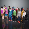 Diverse Game and Movie Characters with Various Outfits and Cartoon Designs