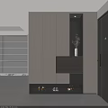 Modern Entryway Cabinet With Side Cabinet Light Dark Wood Shoe Storage And Vase Decor
