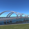 Bridge landscape bridge streamer bridge footbridge art bridge 3d model