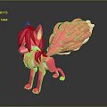 Cute Pink Fox Game Movie Character 3D Rendered With Fluffy Tail And White Tip