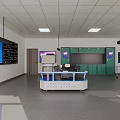 School Modern Classroom With Interactive Screens White Tables And Projectors 3d model
