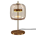Modern Transparent Glass Table Lamp With Gold Base And Metal Stand