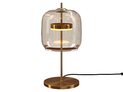 Modern Transparent Glass Table Lamp With Gold Base And Metal Stand 3d model