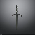 Medieval Sword with Decorative Hilt Round Pommels and Metal Blade