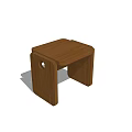 Modern Wooden Stool With Minimalist Design And Circular Side Hole