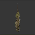 Decorative Plant Decorations Hanging On String With Green And Pink Small Trees And Flower Ornaments