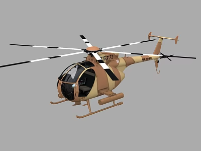 Brown And Beige Helicopter Model With Twin Rotor Transparent Cockpit Design 3d model