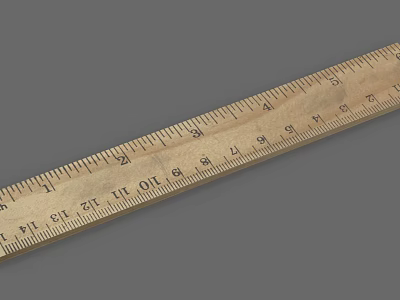 Vintage Iron Ruler School Office 3d model