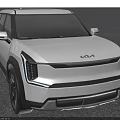 White KIA SUV With Modern Exterior Design Front Grille And LED Headlights 3d model