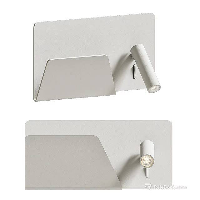 Modern Minimalist Wall Lamp With Adjustable Head And Simple White Panel Design For Indoor Decor 3d model 