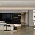 Modern Minimalist Open Plan Living And Dining Room With Cozy Sofa And Stylish Dining Sets