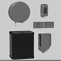 Modern Stainless Steel Bathroom Accessories With Soap Dispenser Trash Can Tissue Holder And Storage Rack