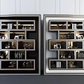 Modern Wine Cabinet With Multiple Shelves Wine Glasses And Decorative Items