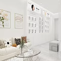Beauty Hair Salon Modern Interior Design With Comfortable Sofa Green Plants And Product