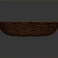 Brown Woven Storage Basket With Round Shape And Handcrafted Textured Design