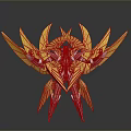 Golden Spread Wings Mech Robot With Silver Body And Warrior Design