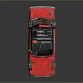 Shiny Red Vintage Sedan Featuring Roof Rack And Classic Exterior Design