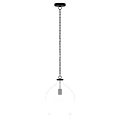 Modern Minimalist Pendant Light With Black Chain And Transparent Glass Shade