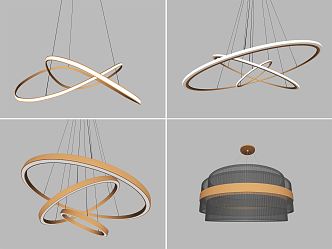 Modern chandelier metal chandelier combination 3d model